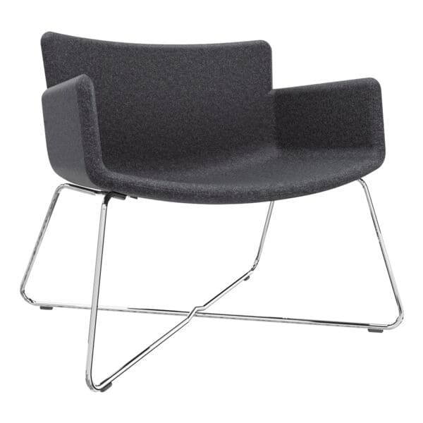 fm Büromöbel Lounge-Sessel »Lodus« mit Drahtgestell mit Armlehnen Anthrazitschwarz, 86x42x72 cm