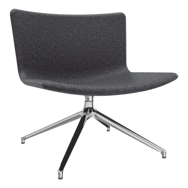 fm Büromöbel Lounge-Sessel »Lodus« mit 4-Sterndrehfuß ohne Armlehnen Anthrazitschwarz, 86x42x72 cm