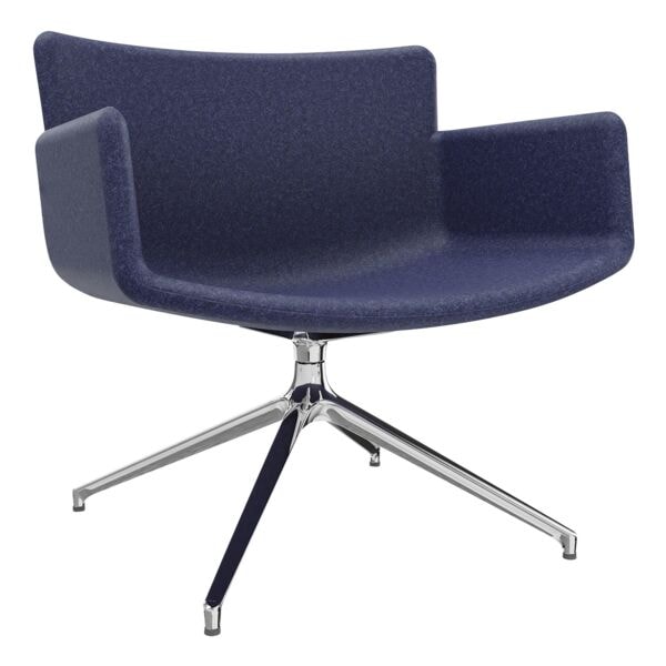 fm Büromöbel Lounge-Sessel »Lodus« mit 4-Sterndrehfuß mit Armlehnen Dunkelblau, 86x42x72 cm