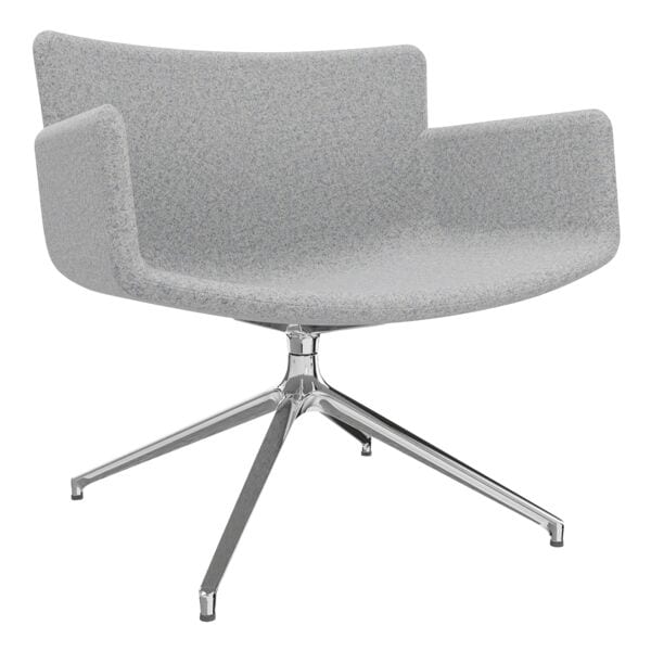 fm Büromöbel Lounge-Sessel »Lodus« mit 4-Sterndrehfuß mit Armlehnen Hellgrau, 86x42x72 cm