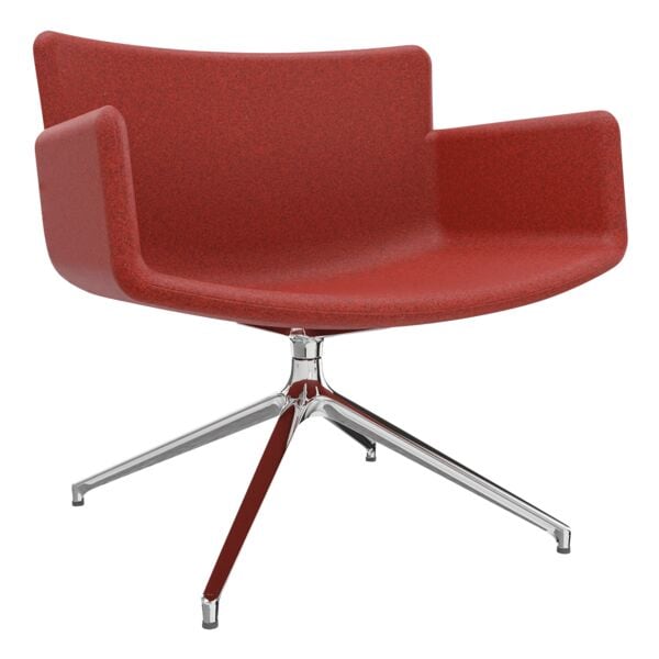 fm Büromöbel Lounge-Sessel »Lodus« mit 4-Sterndrehfuß mit Armlehnen Rot, 86x42x72 cm