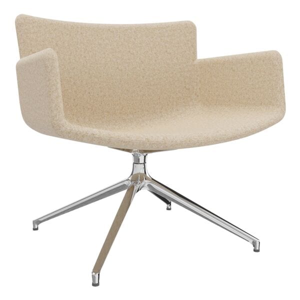 fm Büromöbel Lounge-Sessel »Lodus« mit 4-Sterndrehfuß mit Armlehnen Sand, 86x42x72 cm