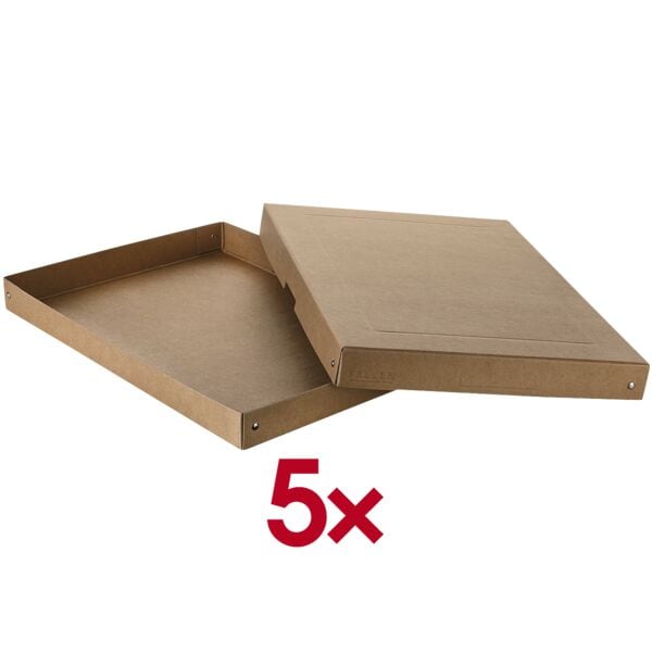 Falken Archiv-Box »PURE Box Nature DIN A3 40mm« 32/44/4 cm 5 Stück, 32x4x44 cm