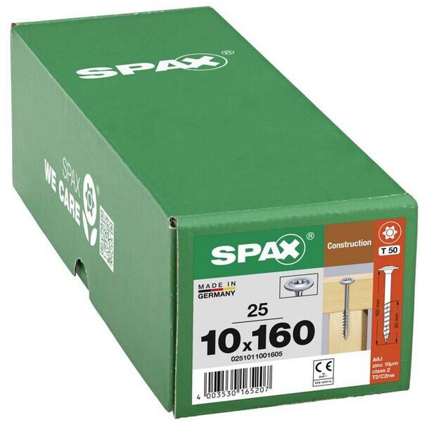 SPAX Holzbauschrauben T40 Tellerkopf WIROX 10 x 160 mm 25 St.