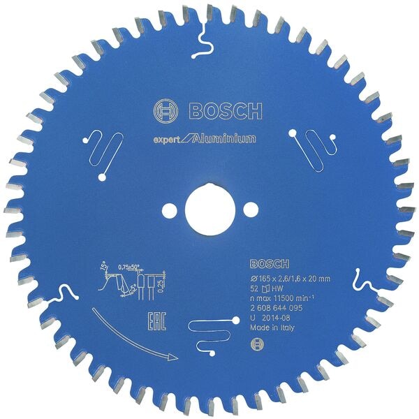 BOSCH Kreissägeblatt »EXPERT for Aluminium« 165,0 mm 52 Zähne grau
