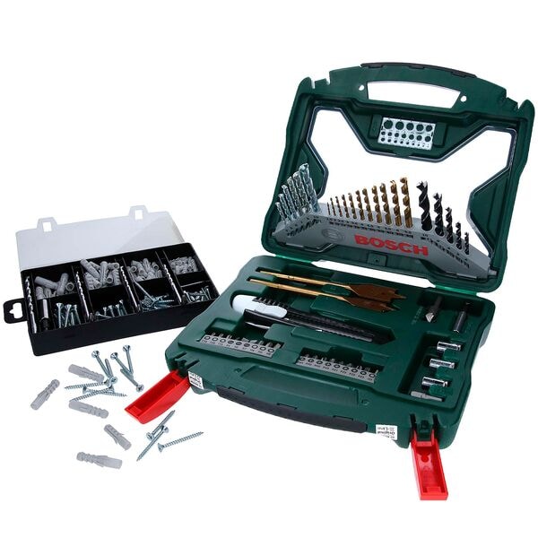 BOSCH Bohrer- und Bit-Set X-Line 50Ti plus Fixier-Set 223-teilig