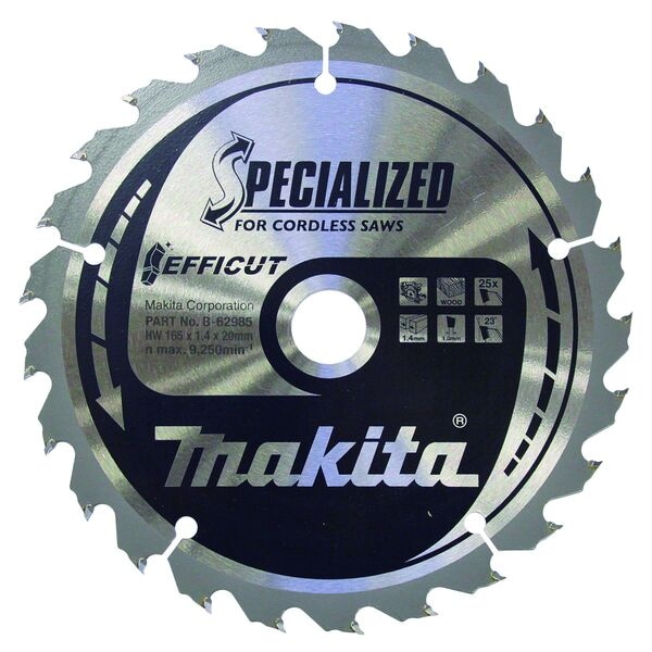 makita Kreissägeblatt »B-62985 EFFICUT« 165,0 mm 25 Zähne braun