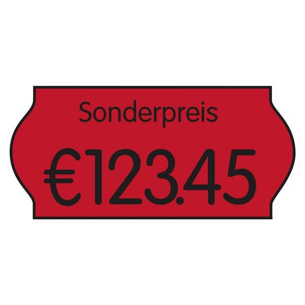 Printer Labels AS Preisetiketten 12 Rollen leuchtrot 26,0 x 12,0 mm