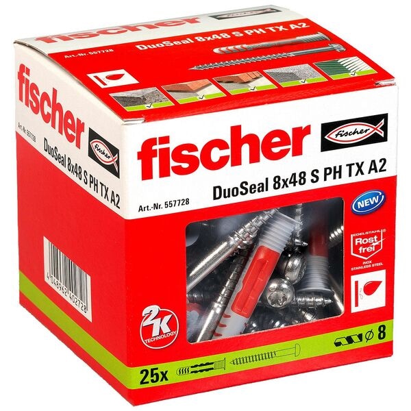 OTTO Office Dübel mit Schrauben »DuoSeal 8x48 S PH TX A2 2K« 25 Stück
