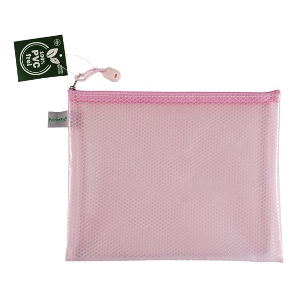Foldersys Reißverschlussbeutel »Candy-Bag« DIN A5 pastell rot transluzent, 25.4x20 cm