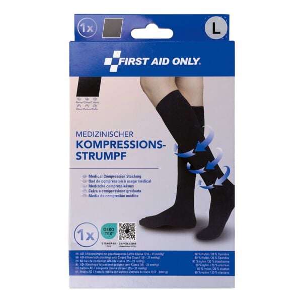 First Aid Only Kompressions-Strümpfe kniehoch Größe L