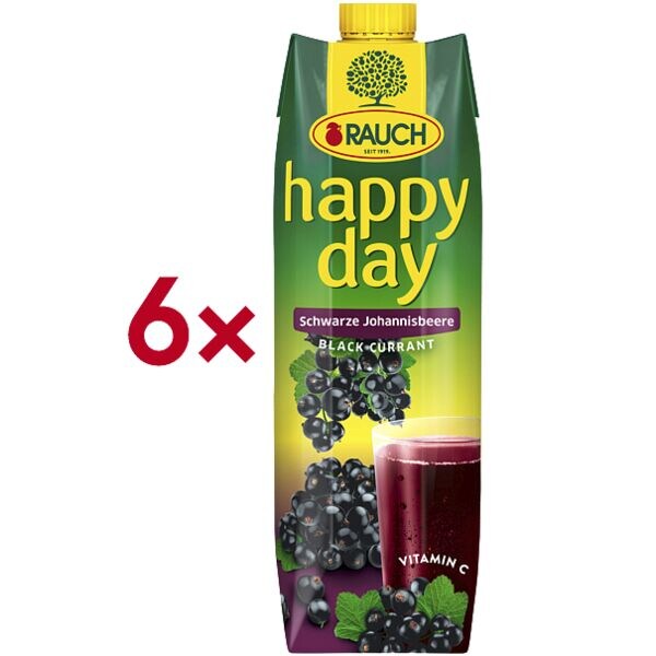 happy day 6er-Pack Fruchtnektar »Schwarze Johannisbeere« 1 Liter