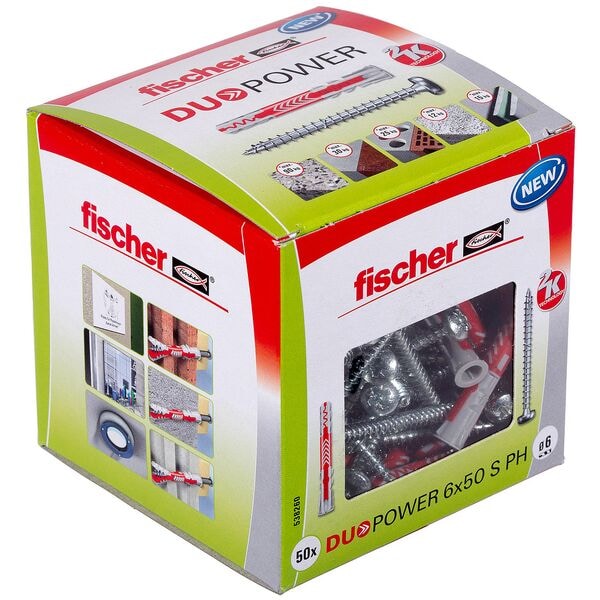 fischer Dübel mit Schrauben »DuoPower 6x50 S PH 2K« 50 Stück