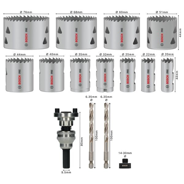 BOSCH Lochsägen-Set »PRO Multi Material Q-Lock« 15-teilig