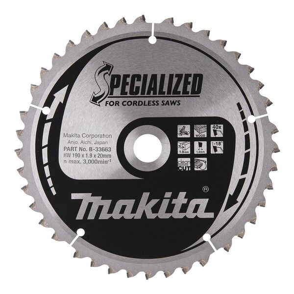 makita Kreissägeblatt »B-33663 MAKBLADE« 190,0 mm 40 Zähne