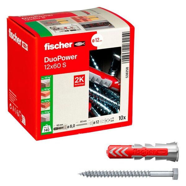 fischer Dübel mit Schrauben »DuoPower 12x60 S 2K« 10 Stück
