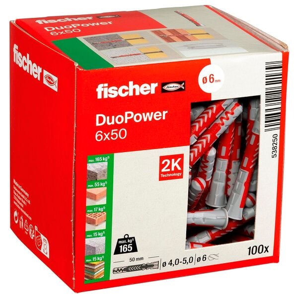 fischer Universaldübel-Sortiment »DuoPower 6x50 2K« 100 Stück