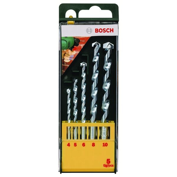 BOSCH Bohrer-Set 5 Steinbohrer Ø 4/5/6/8/10 mm