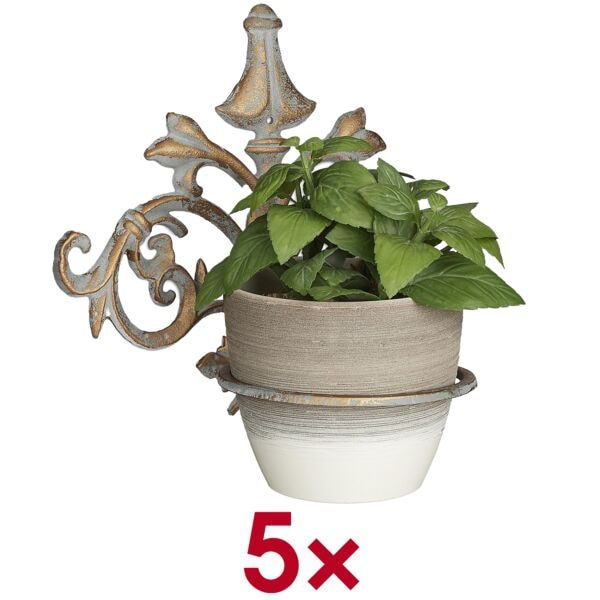 relaxdays 5er-Set Wand-Blumenhalter Barock