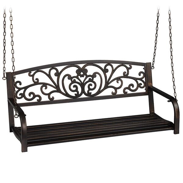 relaxdays Outdoor-Hängebank aus Metall, 117 cm