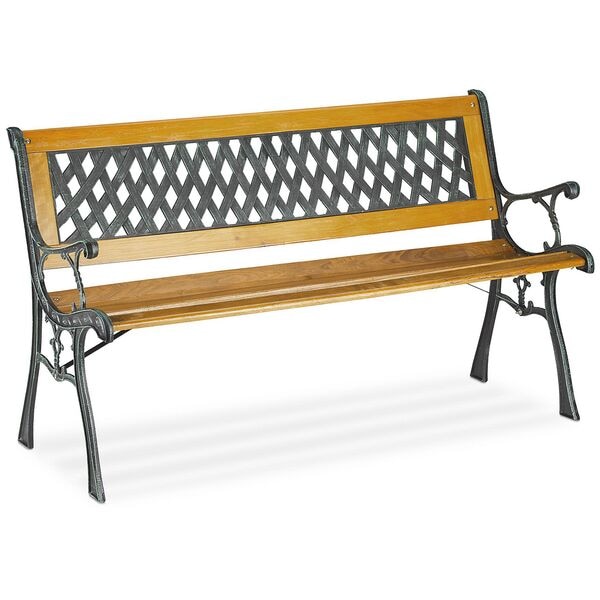 relaxdays Gartenbank in Flechtoptik, 121.5 cm