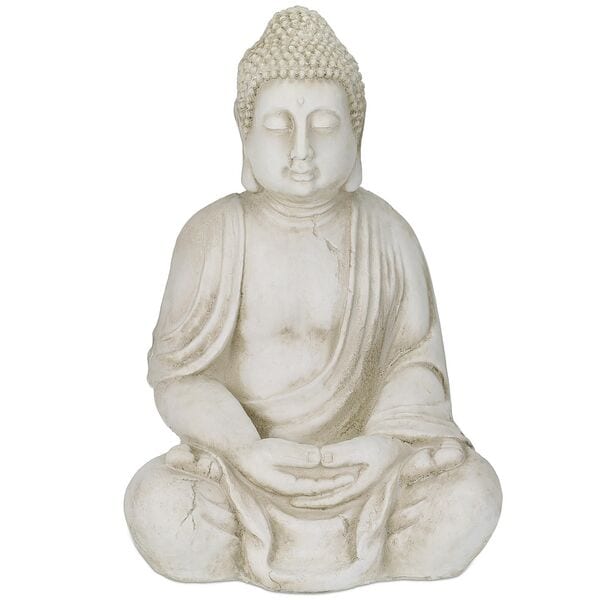 relaxdays Gartenfigur Buddha 70 cm creme