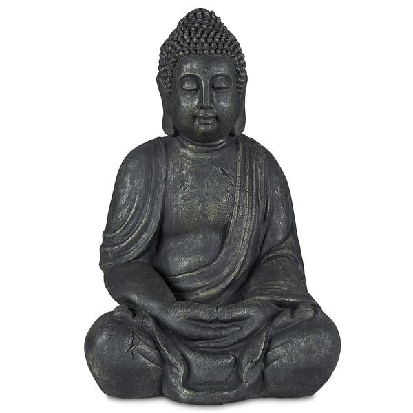 relaxdays Gartenfigur Buddha 70 cm anthrazit