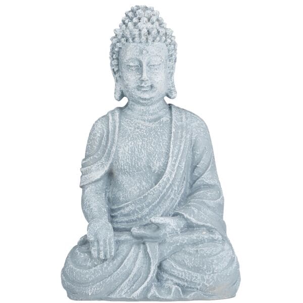 relaxdays Gartenfigur Buddha sitzend 40 cm grau
