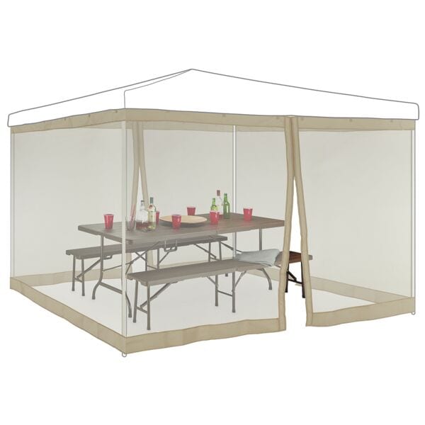 relaxdays Moskitonetz für 3 x 3 m Pavillon beige beige