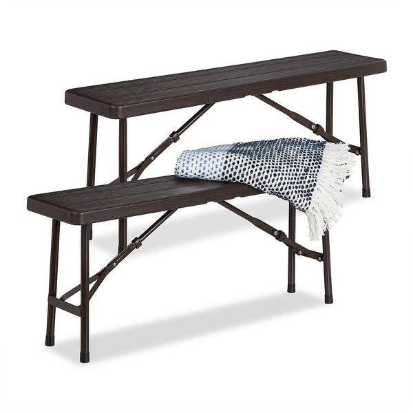 relaxdays 2er-Set Bierbank in Holzoptik, 100 cm