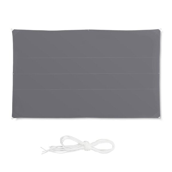 Relaxdays Sonnensegel Rechteckig 4 X 6 M Grau