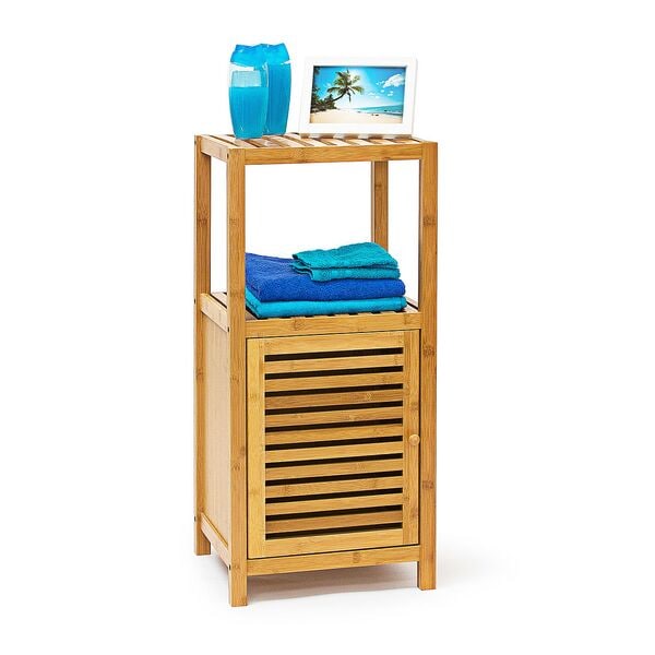 relaxdays Badregal Bambus mit 3 Fächer 80 x 36,5 x 33 cm