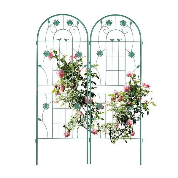 relaxdays Rankgitter 2er Set 150 cm hellgrün