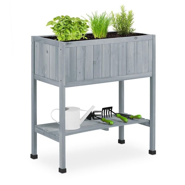 Relaxdays Hochbeet Aus Holz 80, 5 X 74 X 38 Cm Braun