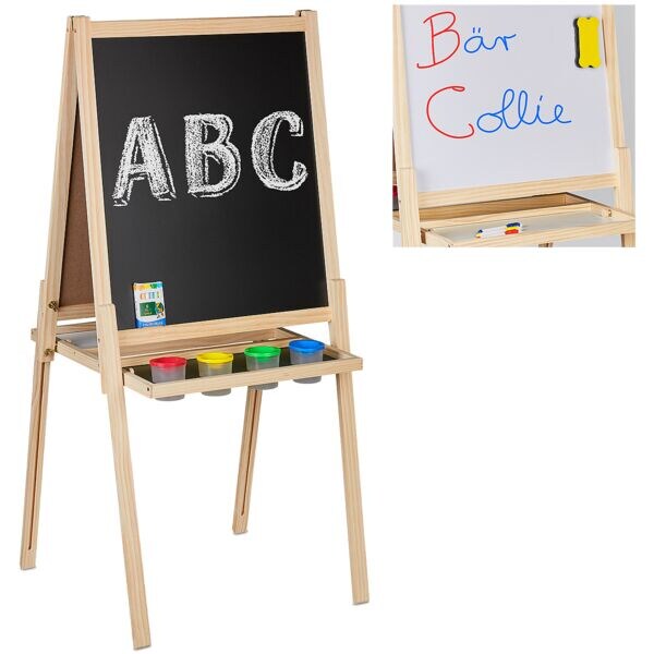 relaxdays Kindertafel 2in1 mit Zubehör