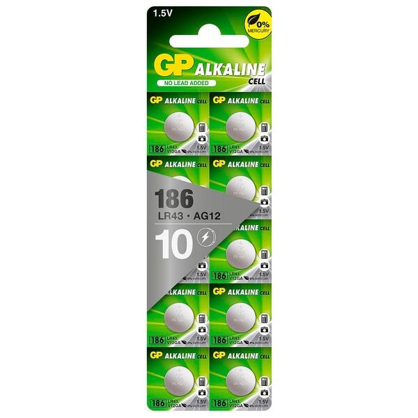 GP Batteries 10x Knopfzellen »LR43« Knopfzelle