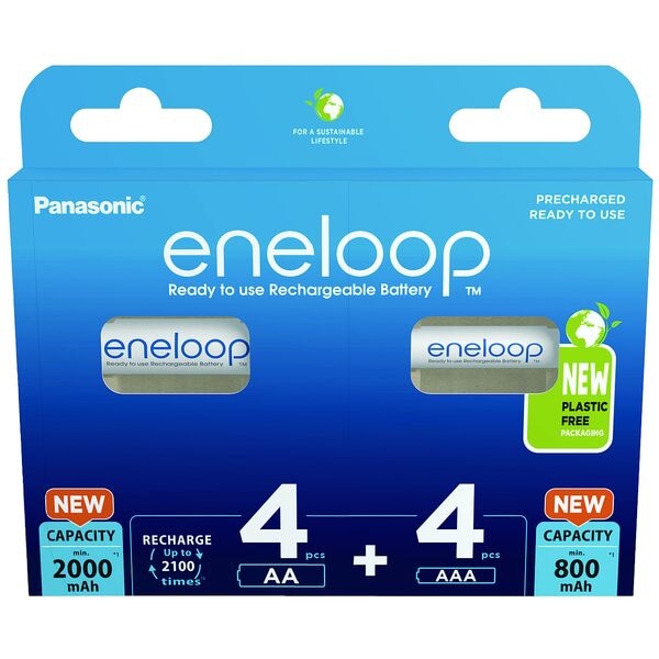 eneloop 4x Akkus Micro AAA + 4x Mignon AA