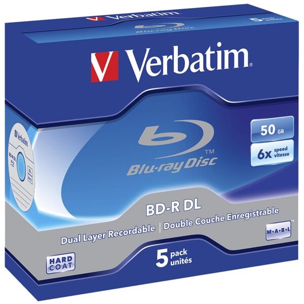 Verbatim Blu-ray BD-R 5 Stück Jewel Case
