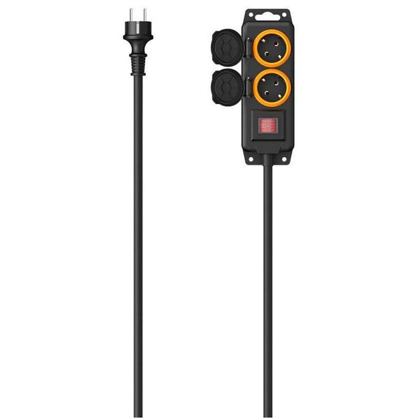 Hama est. 1923 2-fach Steckdosenleiste mit Schalter schwarz, 22x5.5x7.5 cm