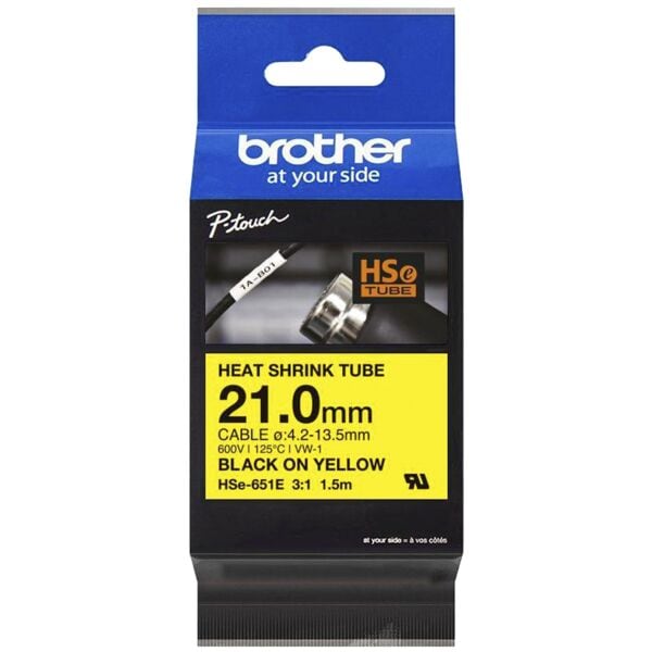 Brother Schrumpfschlauch »HSe-651E« 21 mm x 1,5 m schwarz, 2.1 cm