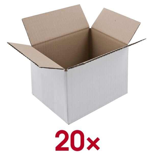 Nestler Wellpapp-Faltkartons 15/21/13,7 cm 20 Stück weiß, 15x13.7x21 cm
