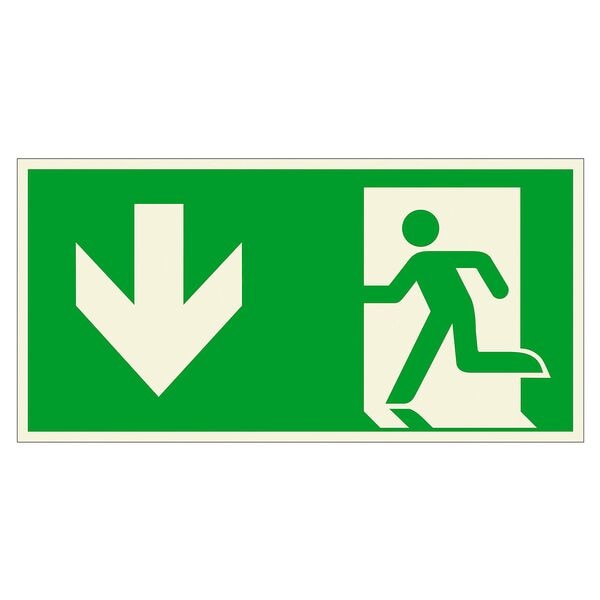 Safety Marking Rettungszeichen-Aufkleber »Notausgang links abwärts« 30,0 x 15,0 cm PVC-Folie 1