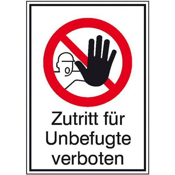 Safety Marking Verbotsschild »Zutritt für Unbefugte verboten« 26,2 x 37,1 cm Aluminium 1 Stück grau