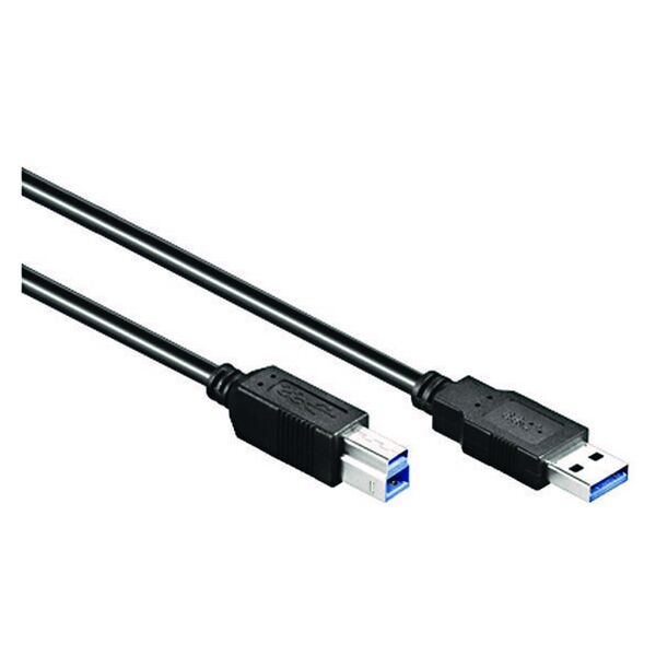 goobay USB-Kabel USB 3.0 A/USB 3.0 B schwarz 1.8 m schwarz