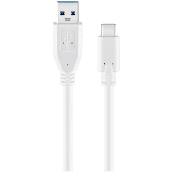 goobay USB-Kabel USB 3.0 C/USB 3.0 A weiß 1.0 m weiß