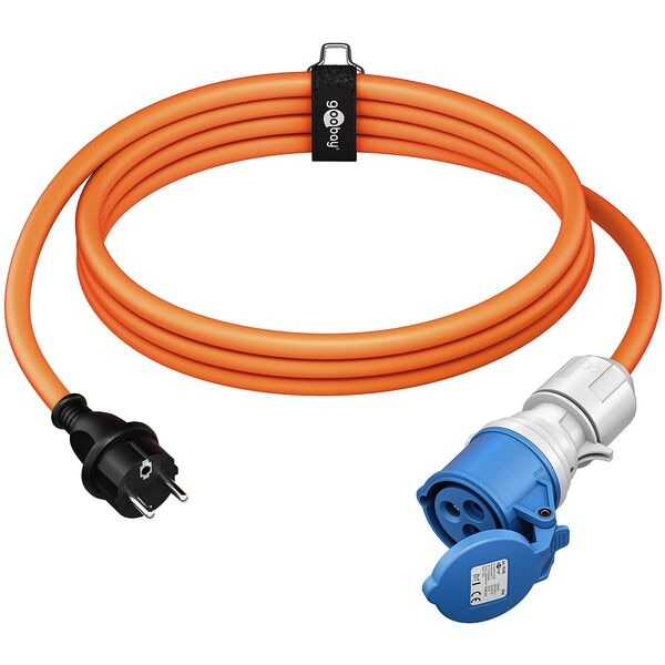 goobay Camping Adapterleitung 1.5 m IP44 Schukostecker CEE-Buchse