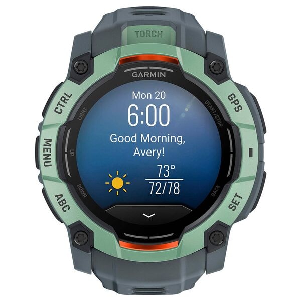 GARMIN Smartwatch GARMIN Instinct 3 AMOLED 50 mm grün, schwarz