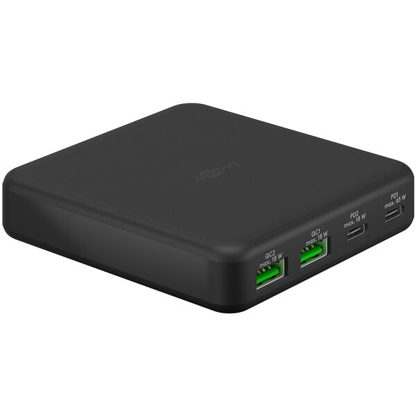 goobay Ladeadapter 2 x USB A, 2 x USB C, Steckdose 1.5 m schwarz