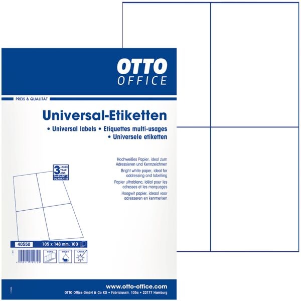 OTTO Office 400er-Pack Universal Klebeetiketten weiß