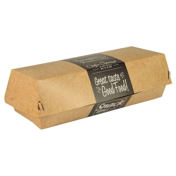Papstar Baguette-Boxen Good Food 50 Stück braun, 21x7.5x6.2 cm